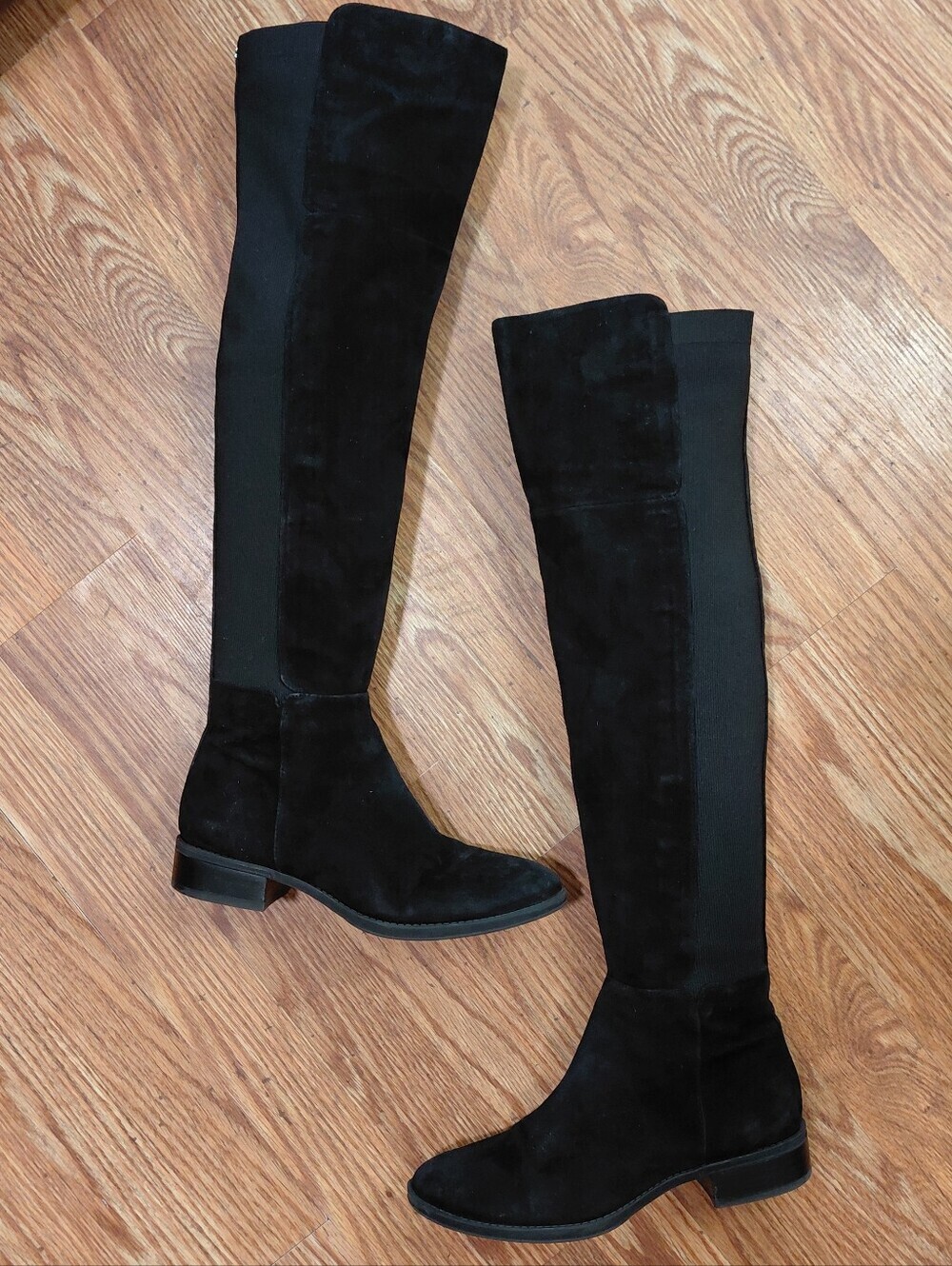 Sam Edelman Black Over-the-Knee Suede Stretch Boots Size 7.5